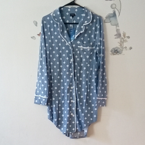Cosabella Other - Cosabella Blue and White Button-Up Sleep Shirt